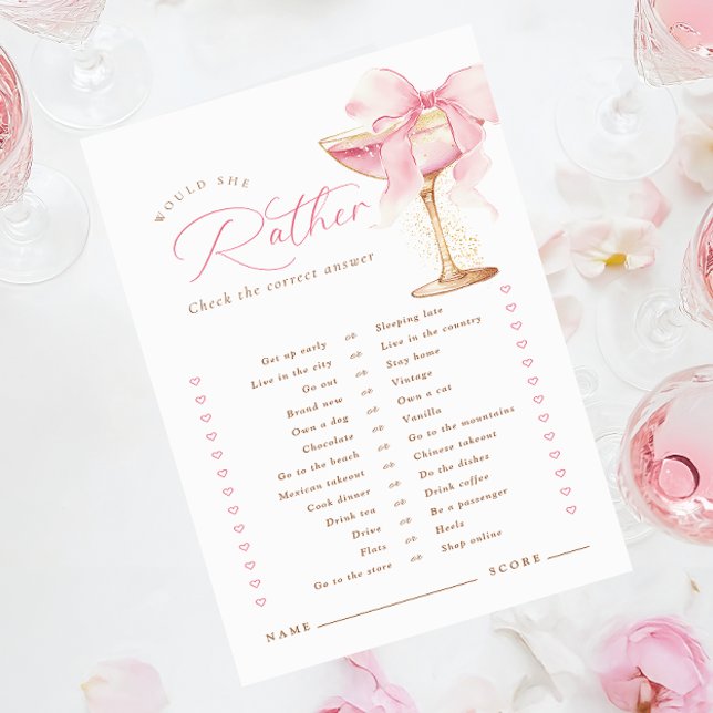 Papier Pink Bow aimerait qu'elle préfère Fête des mariées (Créateur téléchargé)