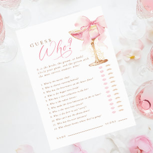 Papier Pink Bow Devine Qui Joue