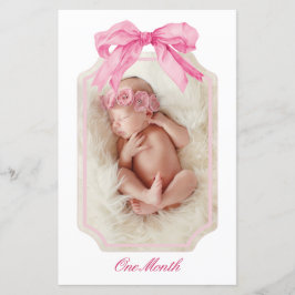 Papier Pink Bow Fancy ONE Girl Anniversaire Bannière de j