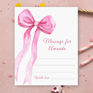 Papier Pink Bow fille anniversaire capsule de temps messa
