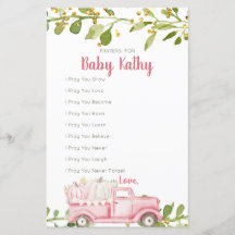 Pink Citrouille Truck Love Prayers for Baby Sign
