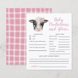 Papier Pink Cow Baby Predictions & Conseils Card