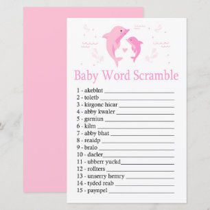Papier Pink Dolphin Baby jeu de brouillage de mot