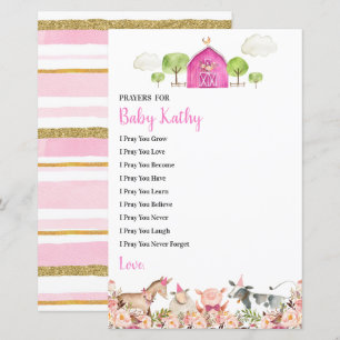 Papier Pink Farm House Animaux Barnyard Prières pour bébé
