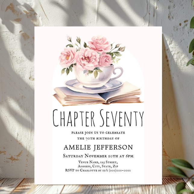 Papier Pink Floral 70e thème du livre Anniversaire Invita (Créateur téléchargé)