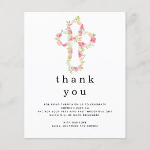 PAPIER Pink Florals Cross Taufe Vielen Dank
