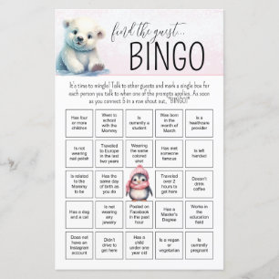 Papier Pink Girl Winter Baby Baby shower Jeu