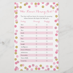 Papier Pink Gold qui connaît maman meilleur Baby shower j