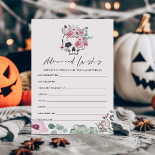 Papier Pink Gothique Floral Crâne Conseils et voeux jeu