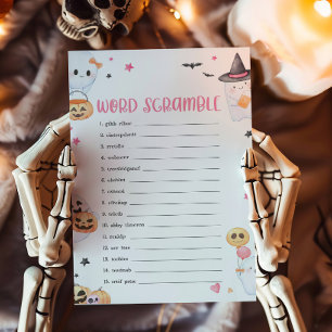 Papier Pink Halloween Little Boot Word Scramble Jeu