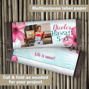 Papier Pink Hawaii 5-0 50e anniversaire Candy Bar Wrapper
