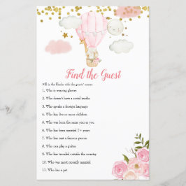 Papier Pink Hot Air Balloon Jungle Trouvez le jeu Invité