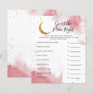 Papier Pink Moon Devine Le Prix Bon Baby shower Jeu