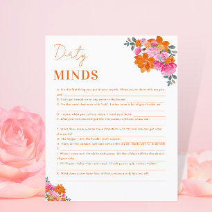 Papier Pink Orange Floral Dirty Minds Fête des mariées Je