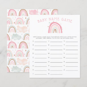 Papier Pink Pastel Rainbow Baby Name Shower Jeu