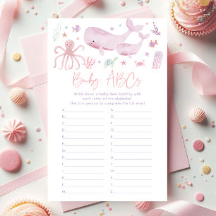 Papier Pink Pastel Under the Sea Baby shower ABCs jeu