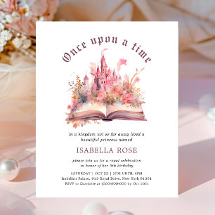 Papier Pink Princess Invitation d'anniversaire