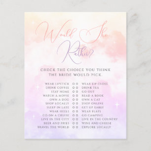 Papier Pink Purple Cloud Neuf Voudrait-Elle Plutôt Jouer