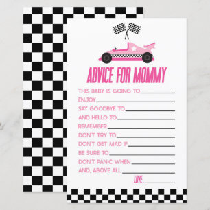 Papier Pink Race Voiture Conseil Baby shower Activité de 