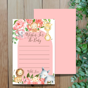 Papier Pink Safari Thème Souhaite Pour Le Jeu De Baby sho