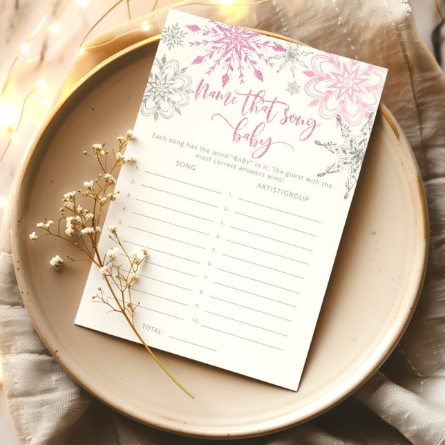 Papier Pink snowflakes Nom de la chanson jeu de baby show (Créateur téléchargé)