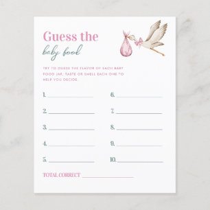 Papier Pink Stork Guess the Baby Food Baby shower Game