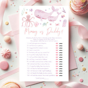Papier Pink Under the Sea Mommy or Daddy Shower Game