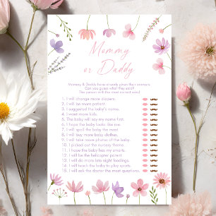Papier Pink violet Fleurs sauvages maman ou papa jeu de d