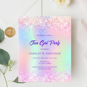 Papier Pink violet holographique ado budget anniversaire 