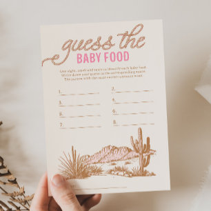 Papier Pink Western Guess Baby Food Game