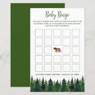 Papier Pins verdoyants Baby Baby shower de Bingo
