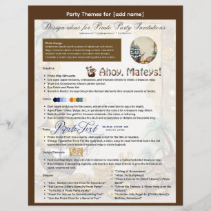 Papier Pirate Them Party Invitation Guide imprimable