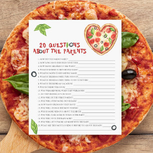 Papier Pizza baby shower 20 questions sur les parents