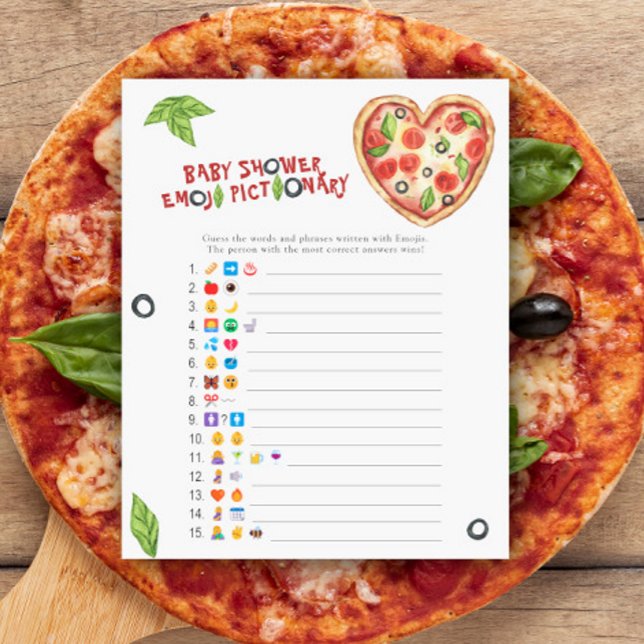 Papier Pizza baby shower émoticônes jeu pictural (Créateur téléchargé)