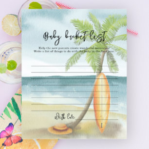 Papier Plage de surf à l'aquarelle - Liste de choses à fa