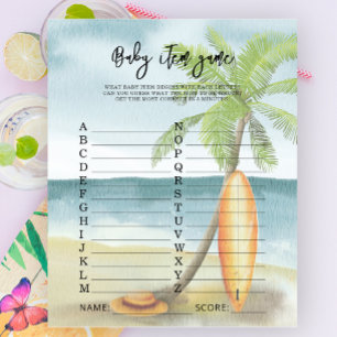 Papier Plage de surf - Jeu d'objets pour bébé. Jeu de bab