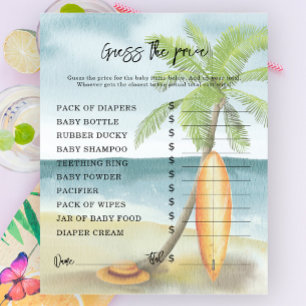 Papier Plage de surf - Jeux de fête Jeu de devinette de