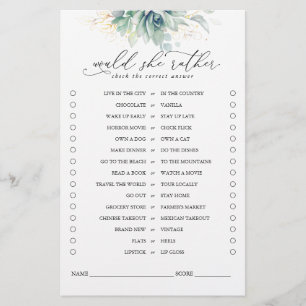 Papier Plairait-Elle À Succulents Jeu De Mariage Verdoyan