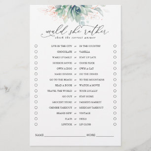 Papier Plairait-Elle À Succulents Jeu De Mariage Verdoyan
