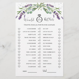 Papier Plairait-Elle Plutôt Lavender Eucalyptus jeu nupti