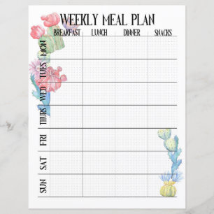 Papier Plan repas organisateur hebdomadaire