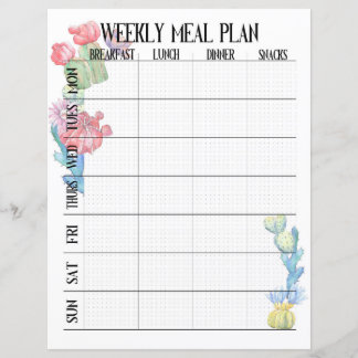 Papier Plan repas organisateur hebdomadaire