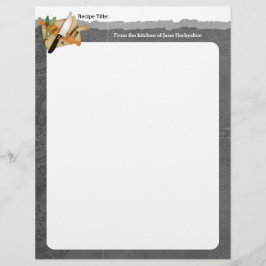 Papier Planche à découper couteau de chef herbes recette 