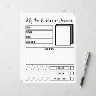 Papier Planificateur de critique de livre Journal de lect