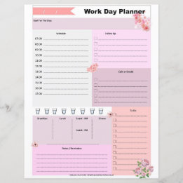 Papier Planificateur de journée de travail