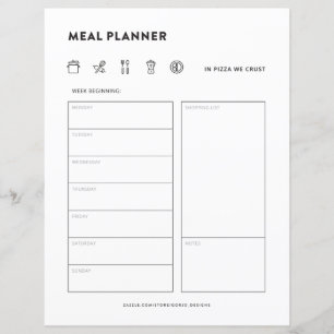 Papier Planificateur de Repas Repas Familiaux Organisateu