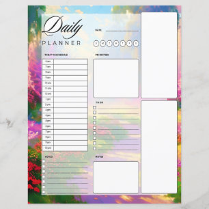 Papier planificateur quotidien de jardin lumineux