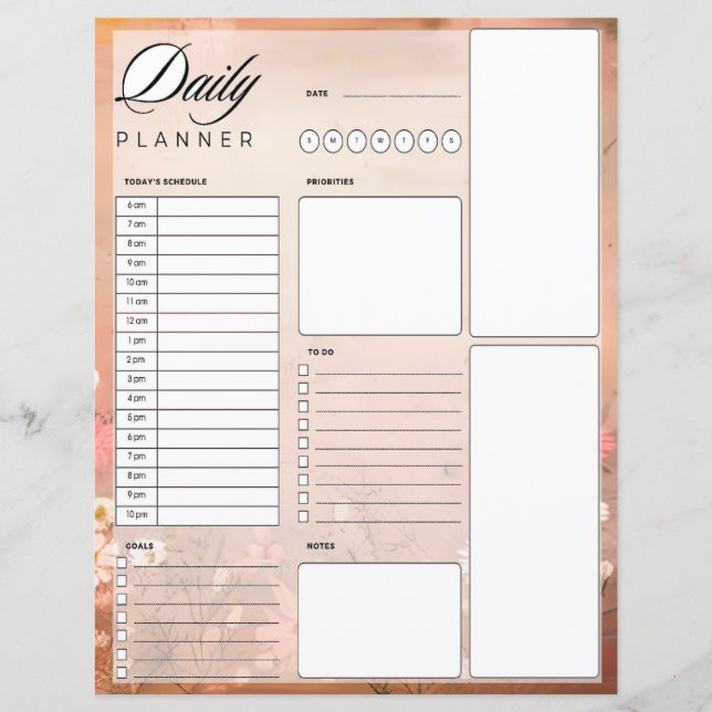 Papier planificateur quotidien des marguerites vintage (Devant)