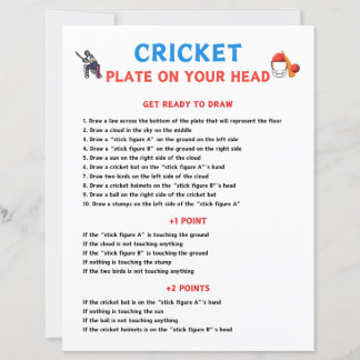 Papier Plaque De Cricket Sur Votre Jeu De Tête