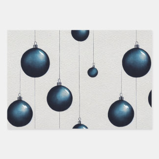 Papier plat bleu à enveloppement de Noël de 3
